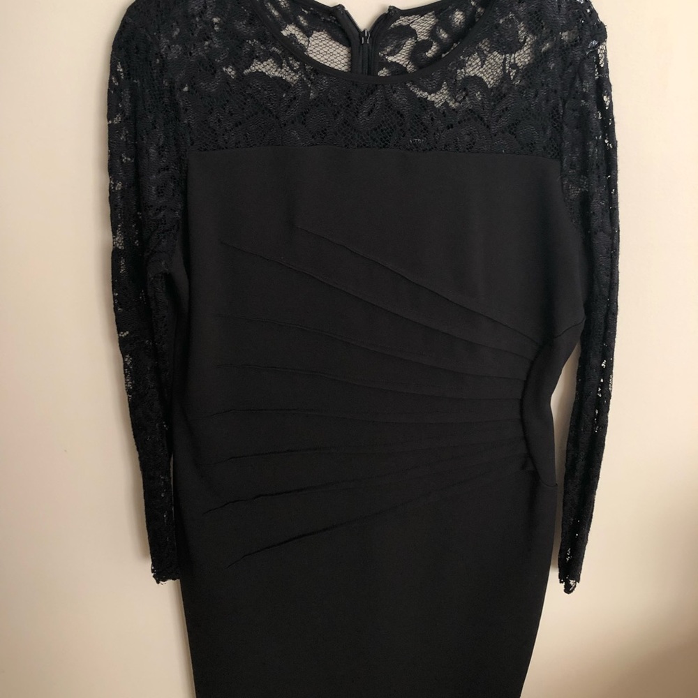 Ivanka Trump black dress with lace sleeves